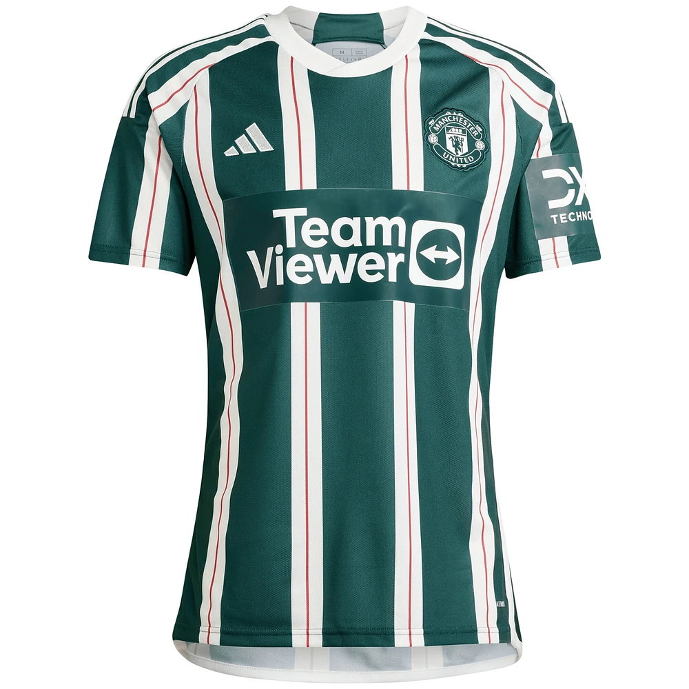 Maillot adidas Kobbie Mainoo Manchester United 2023/24 Extérieur Replica Player pour Homme Vert