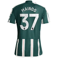 Maillot adidas Kobbie Mainoo Manchester United 2023/24 Extérieur Replica Player pour Homme Vert