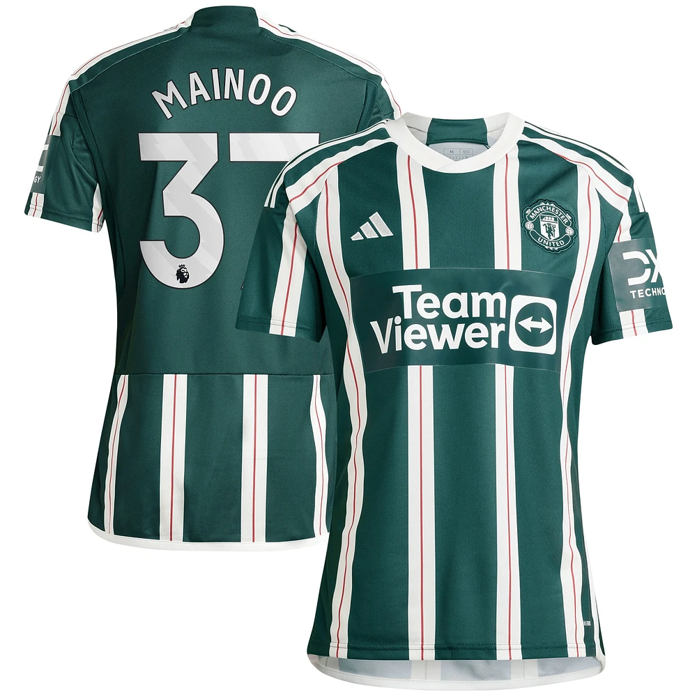 Maillot adidas Kobbie Mainoo Manchester United 2023/24 Extérieur Replica Player pour Homme Vert