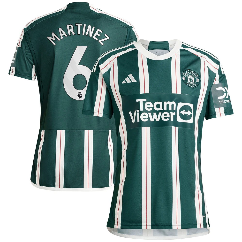 Maillot adidas Lisandro Martínez pour homme, réplique de joueur extérieur Manchester United 2023/24, vert