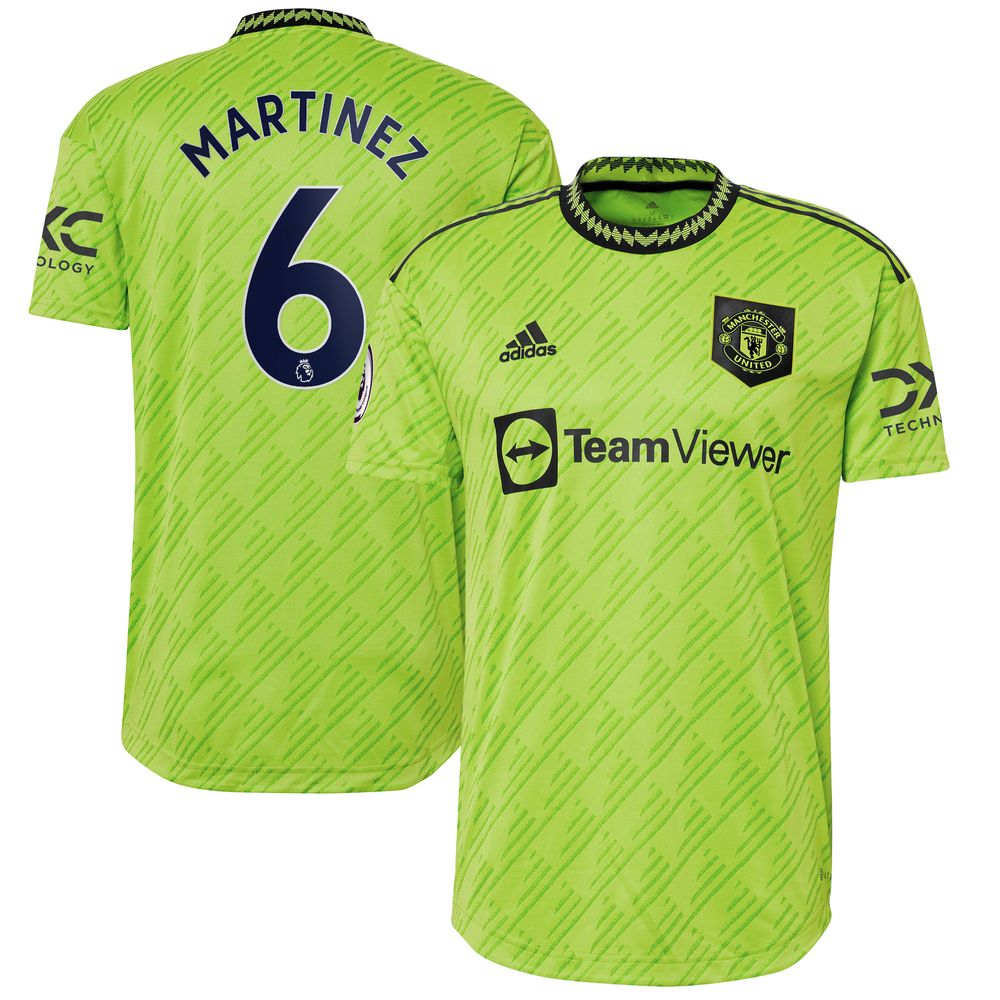 Men's adidas Lisandro Martínez Neon Green Manchester United 2022/23 Third Authentic Player Jersey