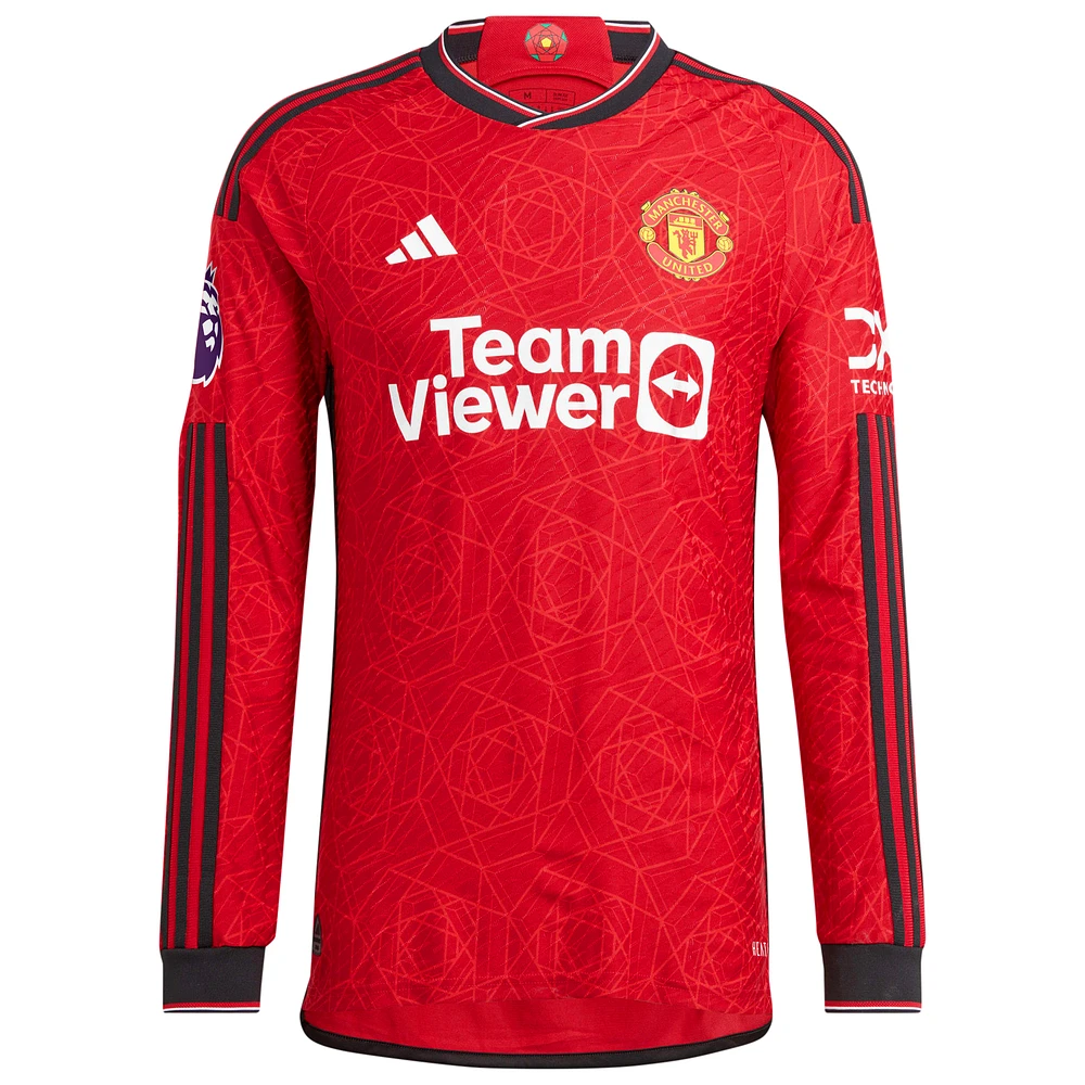 Maillot Manchester United 2023/24 Domicile Authentique Manches Longues Homme adidas Lisandro Martínez Rouge