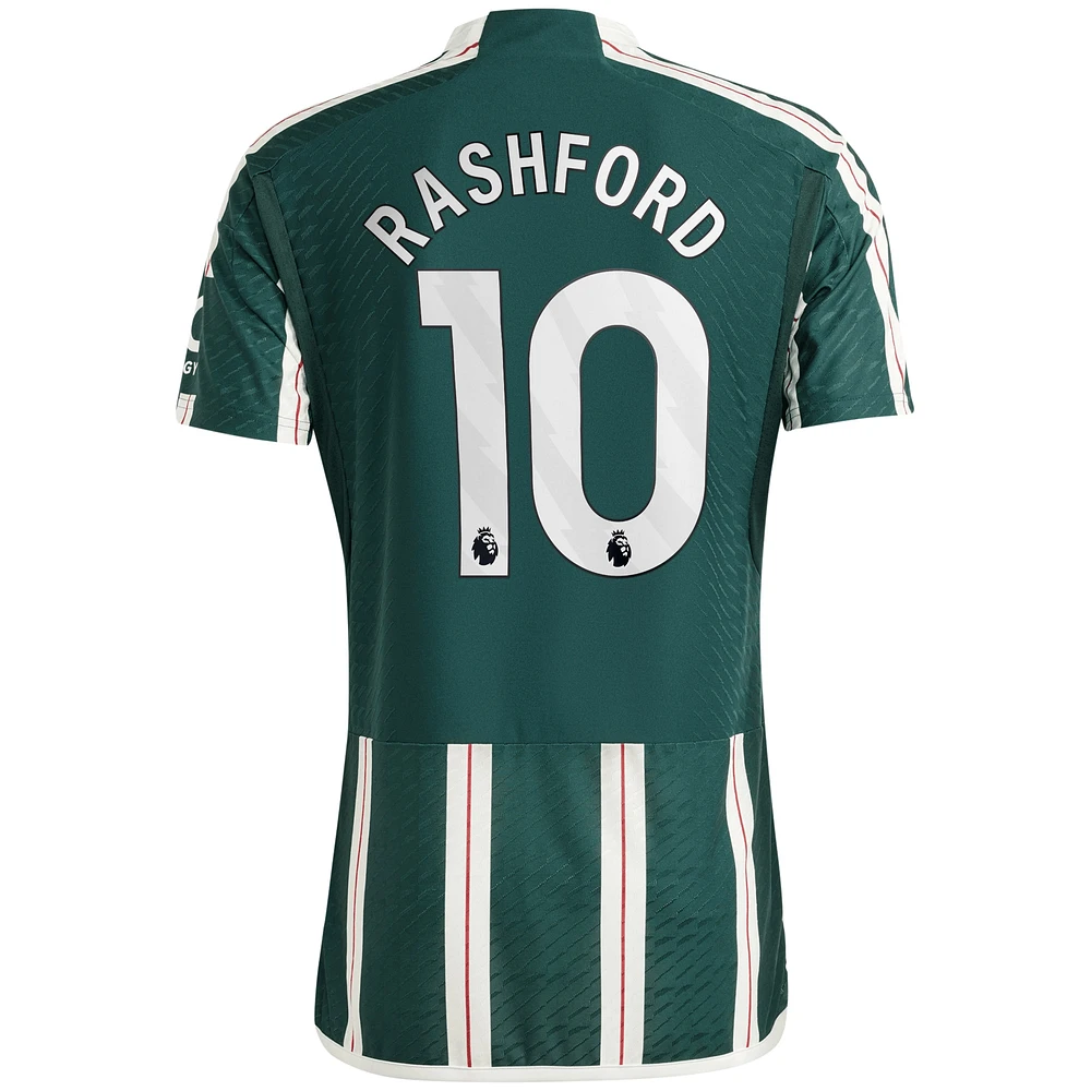 Maillot de joueur authentique extérieur Manchester United 2023/24 adidas Marcus Rashford vert pour homme