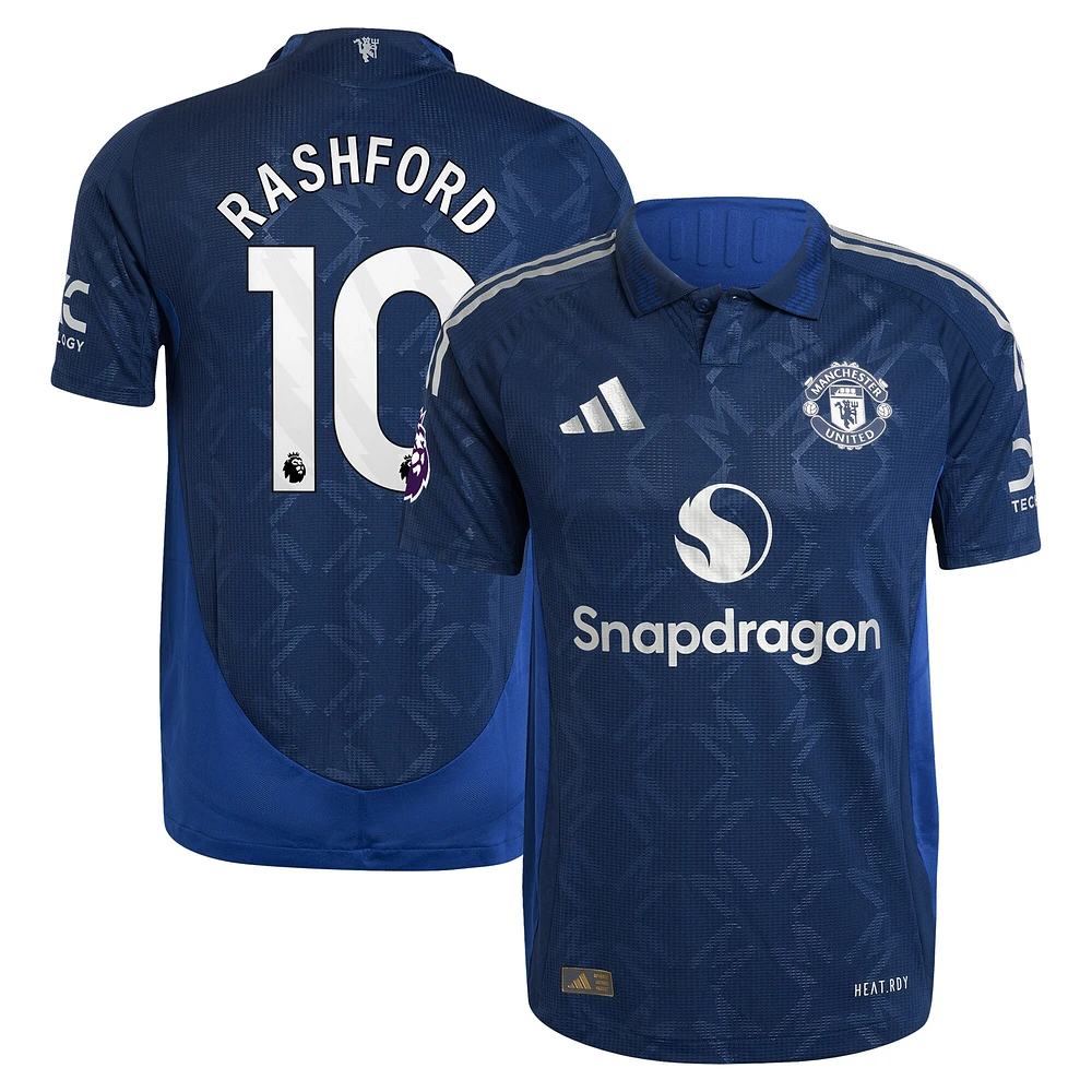 Maillot de joueur authentique adidas Marcus Rashford pour homme, bleu marine, Manchester United 2024/25 extérieur