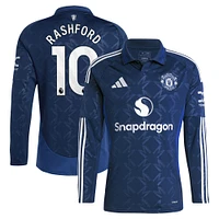 Maillot de joueur adidas Marcus Rashford bleu marine Manchester United 2024/25 extérieur réplique à manches longues pour homme