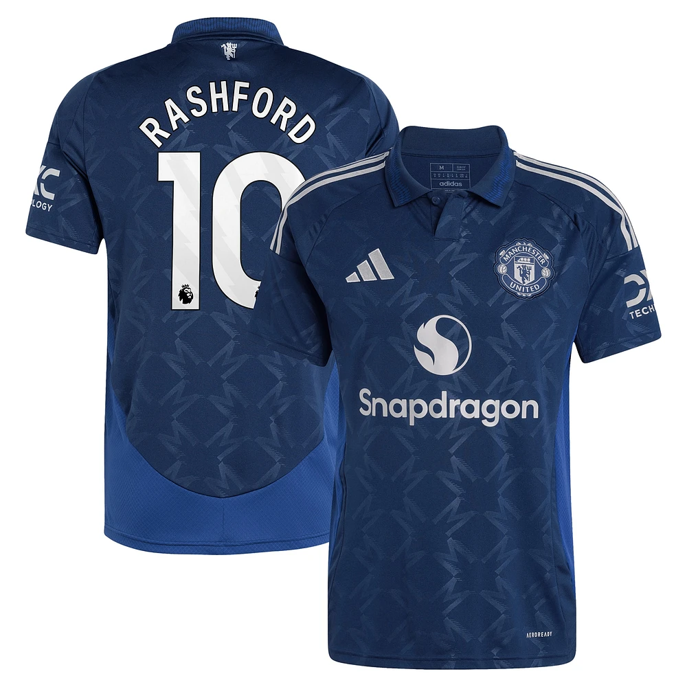 Maillot de joueur adidas Marcus Rashford bleu marine Manchester United 2024/25 extérieur réplique pour homme