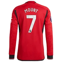 Maillot Manchester United 2023/24 domicile authentique à manches longues pour homme adidas Mason Mount rouge