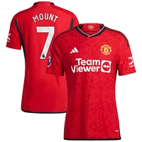 Maillot de joueur authentique adidas Mason Mount rouge Manchester United 2023/24 domicile pour homme