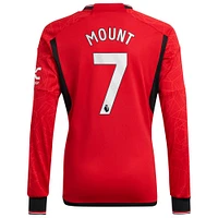 Maillot de joueur adidas Mason Mount rouge Manchester United 2023/24 domicile réplique à manches longues pour homme