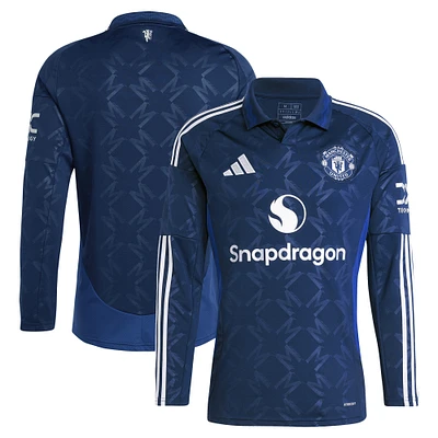 Men's adidas  Navy Manchester United 2024/25 Away Replica Long Sleeve Jersey