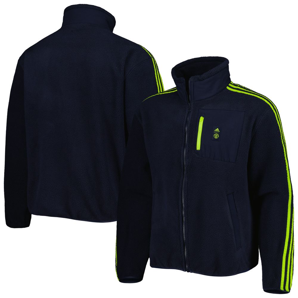 Men's adidas Navy Manchester United Lifestyler Fleece Full-Zip Jacket