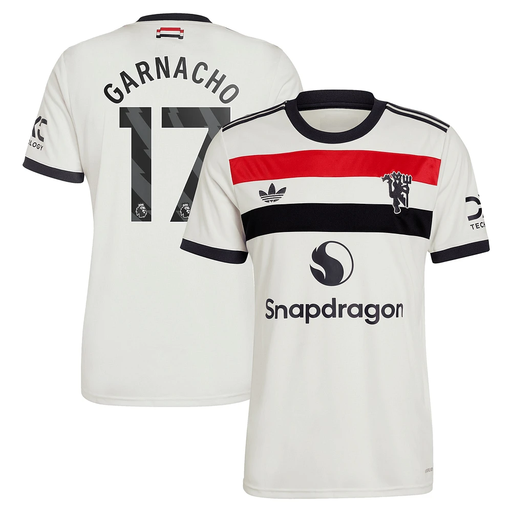 maillot réplique adidas Originals Alejandro Garnacho pour homme, crème, troisième Manchester United 2024/25