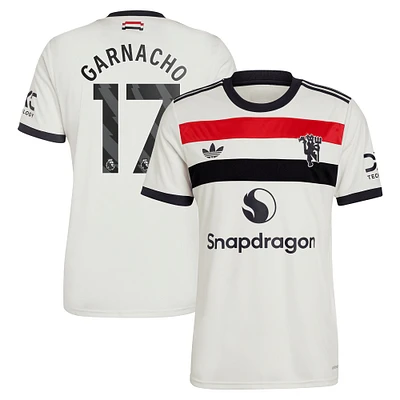 Men's adidas Originals Alejandro Garnacho Cream Manchester United 2024/25 Third Replica Jersey