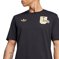 T-shirt adidas Originals noir pour homme avec logo Varsity Pack Manchester United