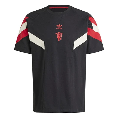 T-shirt adidas Originals noir pour homme avec logo Manchester United