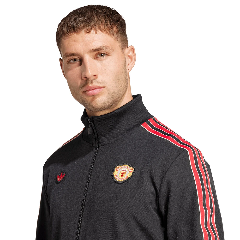 Men's adidas Originals  Black Manchester United Terrace Icons Collection Full-Zip Track Jacket
