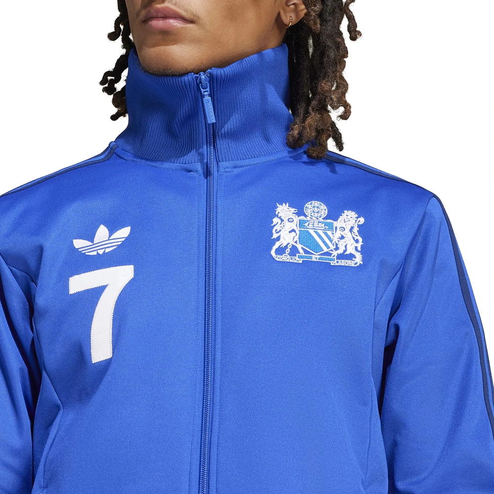 Haut de survêtement zippé adidas Originals bleu Manchester United x George Best Lifestyler pour homme