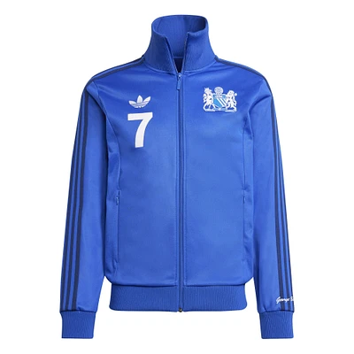 Haut de survêtement zippé adidas Originals bleu Manchester United x George Best Lifestyler pour homme