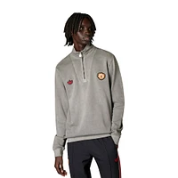 Haut demi-zippé adidas Originals Manchester United gris pour homme