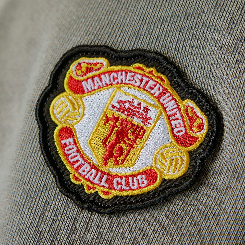 Haut demi-zippé adidas Originals Manchester United gris pour homme