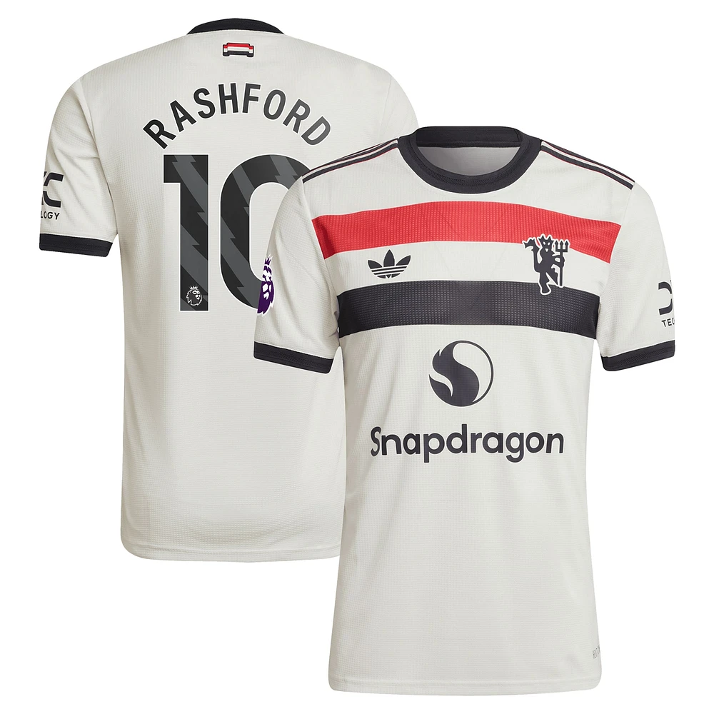 Men's adidas Originals Marcus Rashford Cream Manchester United 2024/25 Third Authentic Jersey