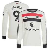 Men's adidas Originals Rasmus Højlund Cream Manchester United 2024/25 Third Authentic Long Sleeve Jersey