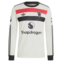 Men's adidas Originals Rasmus Højlund Cream Manchester United 2024/25 Third Authentic Long Sleeve Jersey