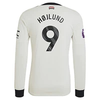 Men's adidas Originals Rasmus Højlund Cream Manchester United 2024/25 Third Authentic Long Sleeve Jersey