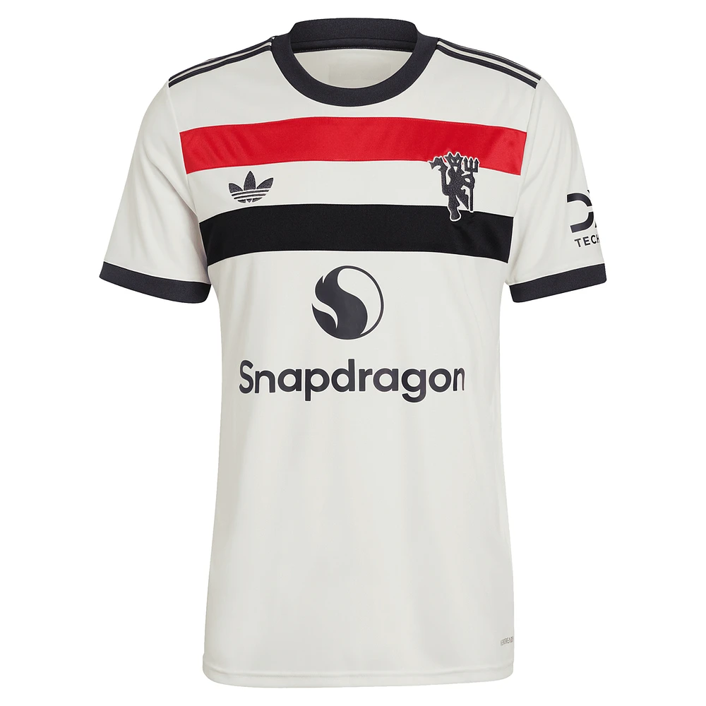 Men's adidas Originals Rasmus Højlund Cream Manchester United 2024/25 Third Replica Jersey