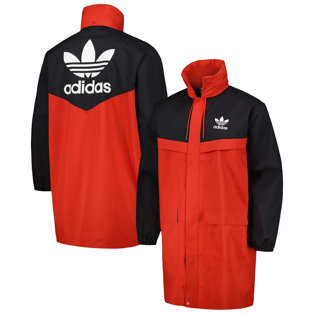 Veste à capuche entièrement zippée Manchester United adidas Originals pour homme, rouge/noir