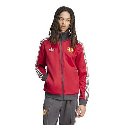 Veste de survêtement zippée intégrale adidas Originals Manchester United rouge pour homme