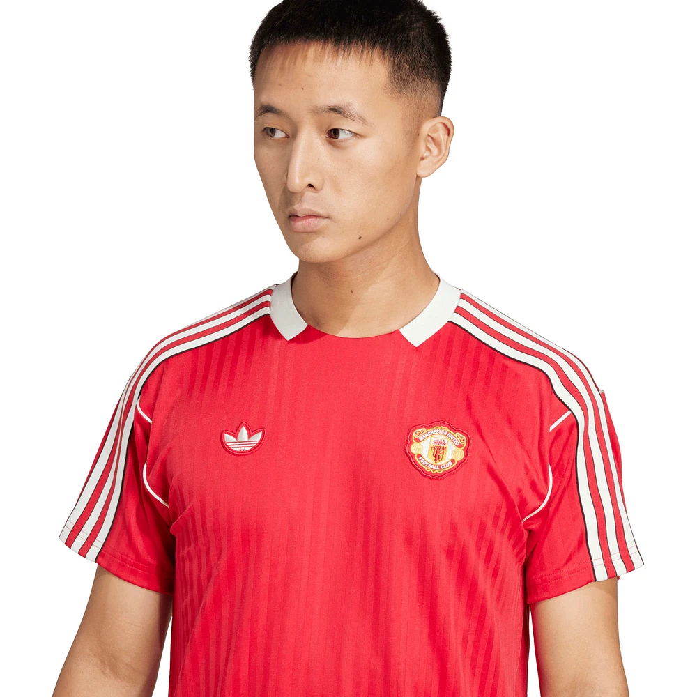 Men's adidas Originals  Red Manchester United Terrace Icons Collection Fashion Jersey
