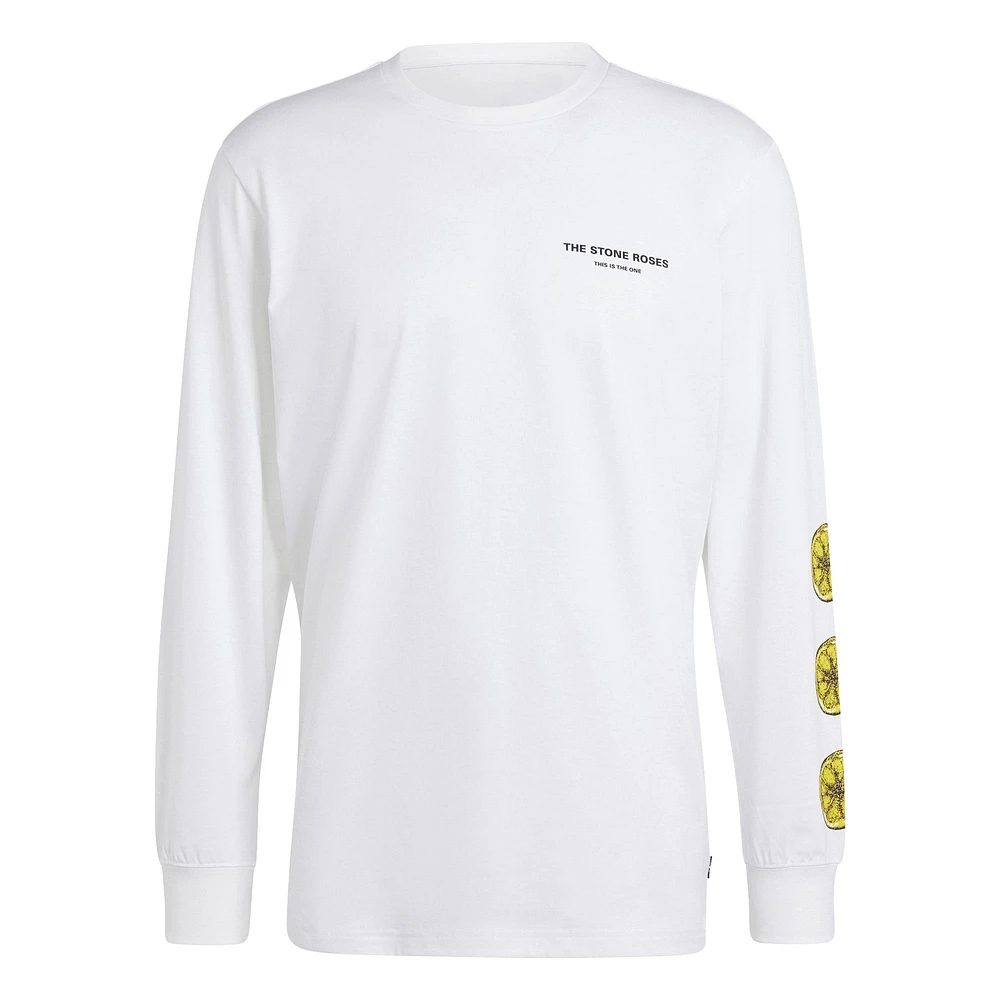 Men's adidas Originals White Manchester United x Stone Roses 2023/24 Long Sleeve T-Shirt