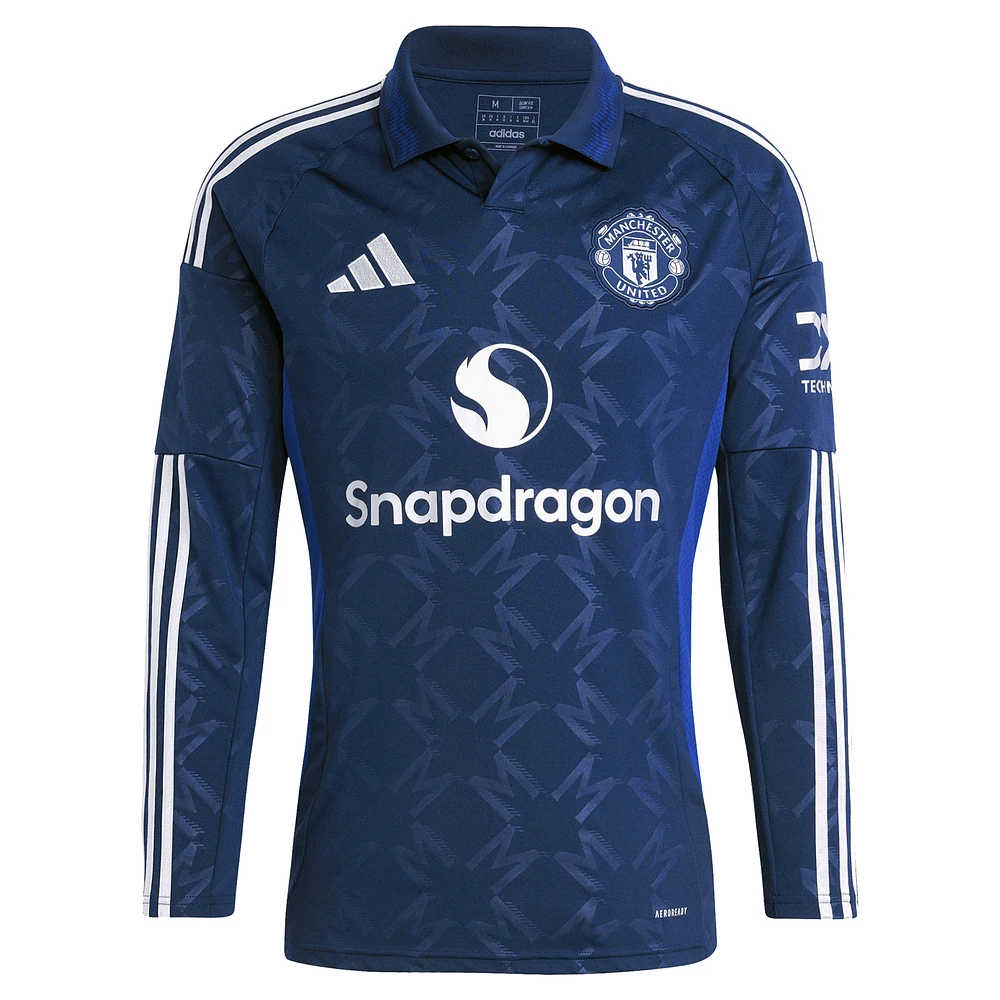 Men's adidas Rasmus Højlund Navy Manchester United 2024/25 Away Replica Long Sleeve Player Jersey