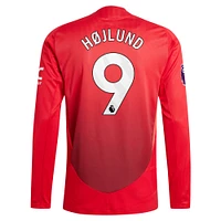 Men's adidas Rasmus Højlund Red Manchester United 2024/25 Home Authentic Long Sleeve Player Jersey