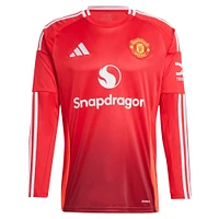 Men's adidas Rasmus Højlund Red Manchester United 2024/25 Home Replica Long Sleeve Player Jersey