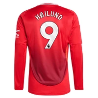 Maillot de joueur adidas Rasmus Højlund rouge Manchester United 2024/25 domicile réplique à manches longues pour homme