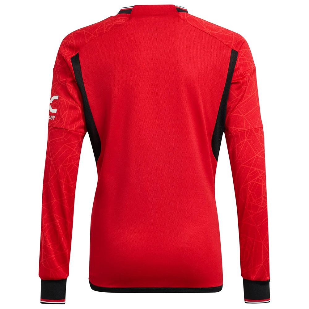 Men's adidas  Red Manchester United 2023/24 Home Replica Long Sleeve Jersey