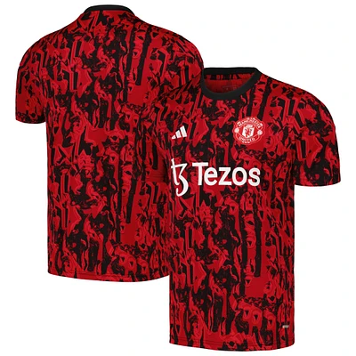 Haut d'avant-match adidas Manchester United 2023/24 rouge pour homme