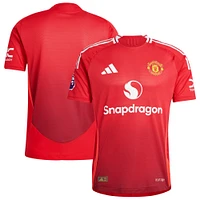 Maillot adidas rouge Manchester United 2024/25 domicile authentique Patch pour homme