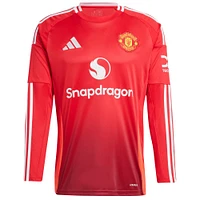 Men's adidas Red Manchester United 2024/25 Home Long Sleeve Replica Jersey