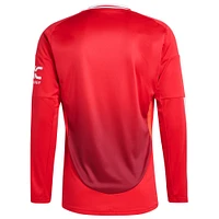 Maillot adidas rouge Manchester United 2024/25 domicile réplique à manches longues pour homme