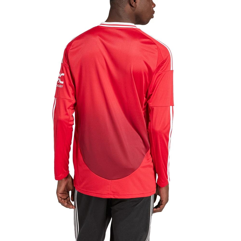 Maillot adidas rouge Manchester United 2024/25 domicile réplique à manches longues pour homme