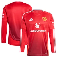 Maillot adidas rouge Manchester United 2024/25 domicile réplique à manches longues pour homme