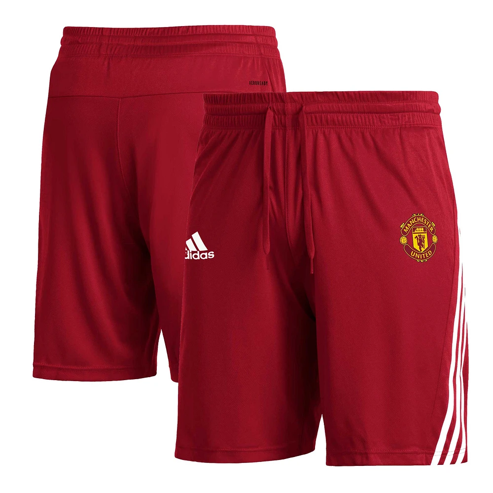 Short AEROREADY à trois bandes adidas Manchester United Club Crest pour homme rouge