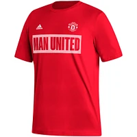 T-shirt adidas rouge Manchester United Culture Bar pour homme