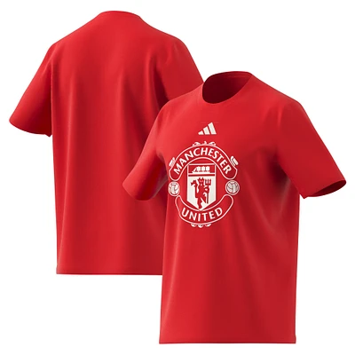 T-shirt adidas rouge Manchester United DNA pour hommes