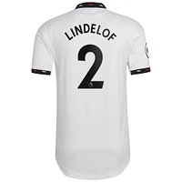 Maillot Adidas Victor Lindelof Manchester United 2022/23 Extérieur Authentique Joueur Homme Blanc