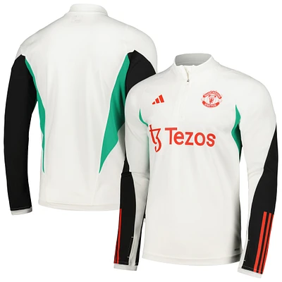 Haut d'entraînement adidas Manchester United 2023/24 blanc pour homme