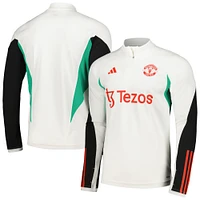 Men's adidas White Manchester United 2023/24 Training Quarter-Zip Top